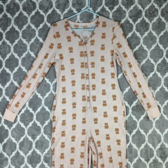 Spoiled Angel Pajamas Long Johns Women Medium Pink One Piece Thermal Underwear - Picture 4 of 14